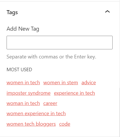 wordpress editor add tags